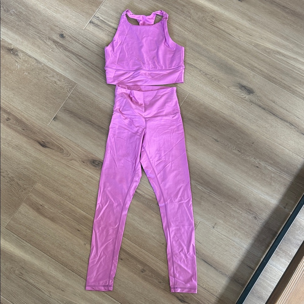 Pink Sleeveless Crop Top and Leggings Set - brand DYI